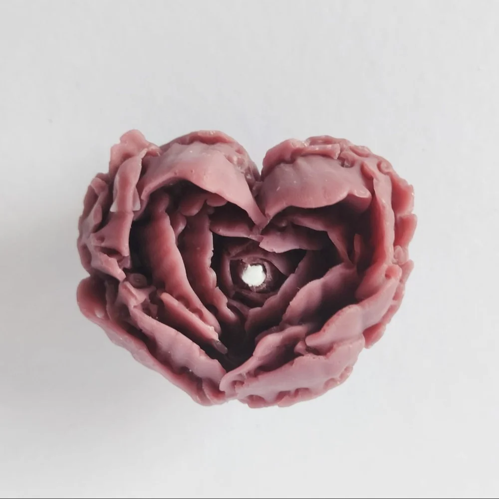 Heart Shape Peony Candle - Small - 4